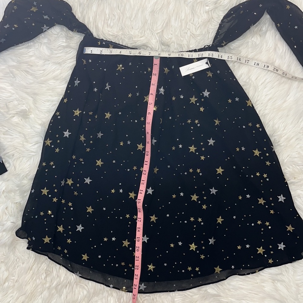 NWT Lovers + Friends Monique Dress ~ in Black & Gold - Picture 9 of 16